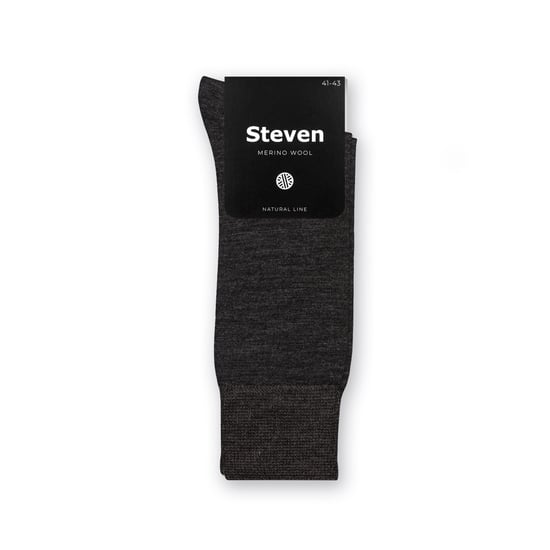 Mens Merino Wool Socks | Steven | Warm Knitted Ribbed Dress Socks - Charcoal - Image 2