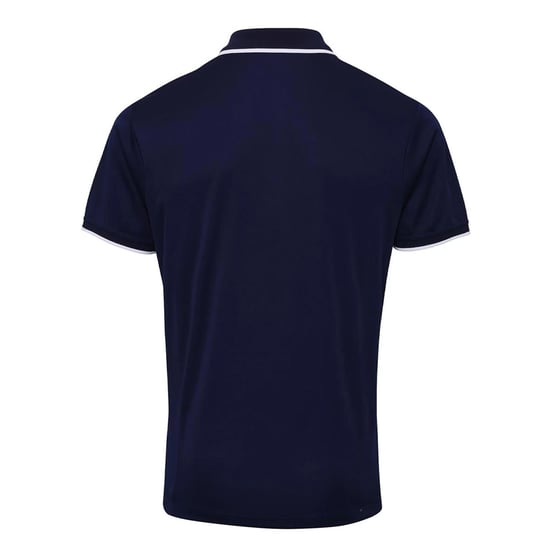 Premier Mens Coolchecker Contrast Pique Polo Shirt (Navy/White) - Image 2