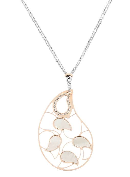 Orphelia 'Lana' Women's 925 Sterling Silver Chain with Pendant - Silver/Rose ZK-7164 - Image 2