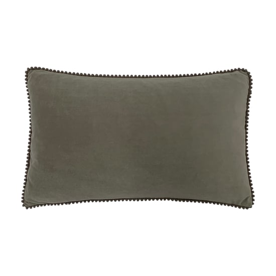 furn. Cosmo Cojín Rectangular de Terciopelo con Borlas y Relleno de Plumas - Image 1