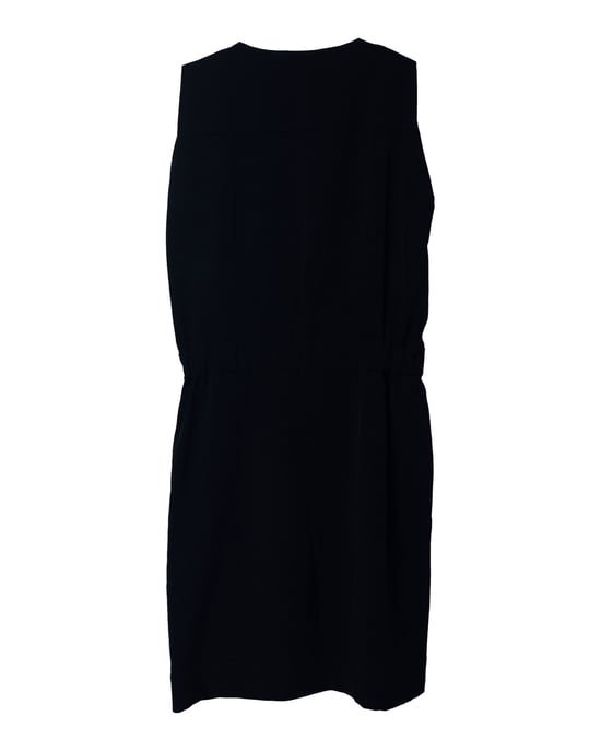Balenciaga V-Neck Sheath Dress in Black Triacetate - Image 4