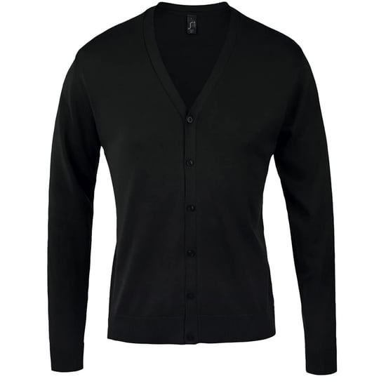 SOLS Mens Golden Knitted V Neck Cardigan (Black) - Image 1