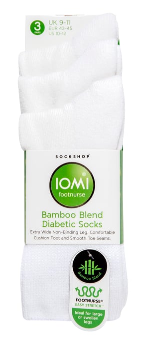 Calcetines de Bambú Extra Anchos para Diabéticos de IOMI | 3 Pack | 4 Colores - Image 2