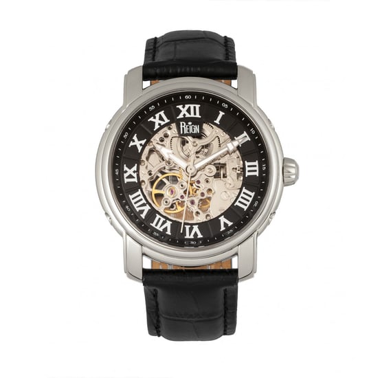 Reign Kahn Automatic Skeleton Leather-Band Watch