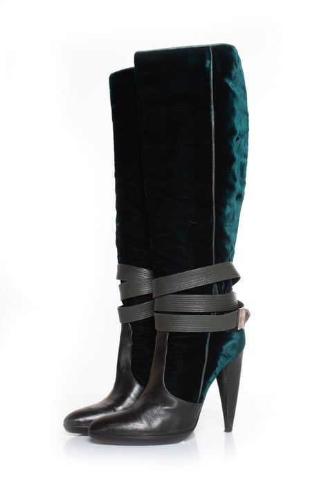 velvet strap boots - Image 1