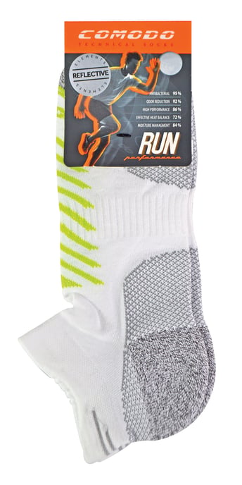 Comodo - Calcetines Hi Viz Running | Calcetines Deportivos Ligeros Anti Ampollas - Blanco Lima - Image 2