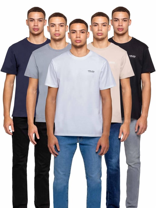 Kruze | 5 Pack Mens Crew Neck T-Shirt - Surtido - Image 1