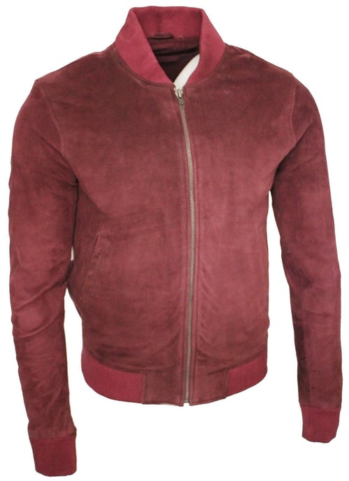 Varsity Soft Suede Leather Bomber Jacket