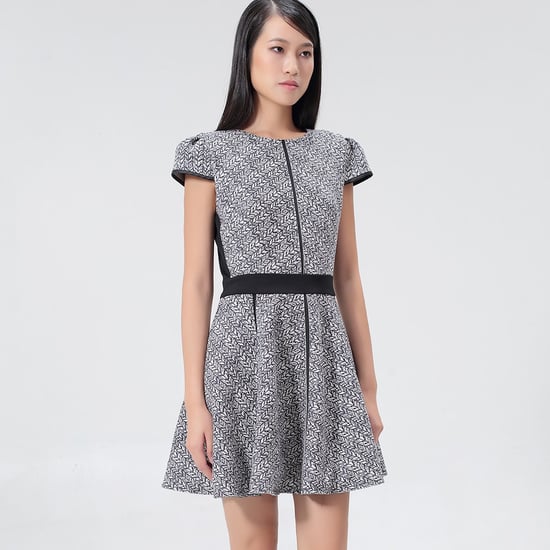 Geometric print skater dress and jersey garnish - Image 1