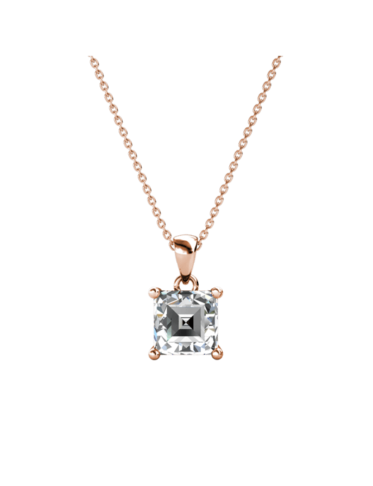 Conjunto Calle Cuadrado Simple - Oro Rosa y Cristal - Image 4