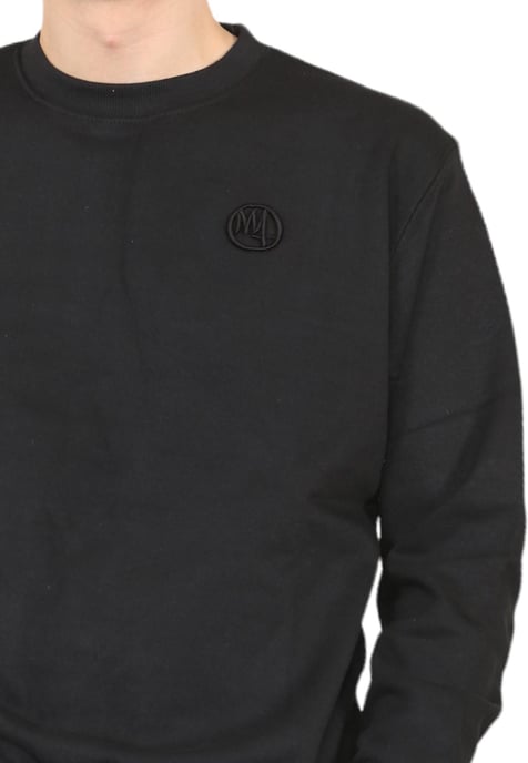 Chándal con logo bordado y cuello redondo MYT para hombre en negro - Image 4