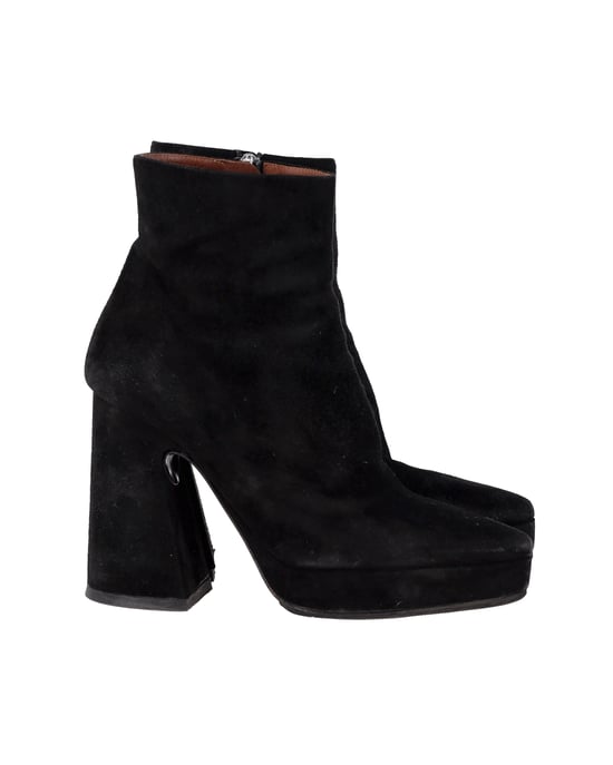 Proenza Schouler Block Heel Platform Boots in Black Suede - Image 1