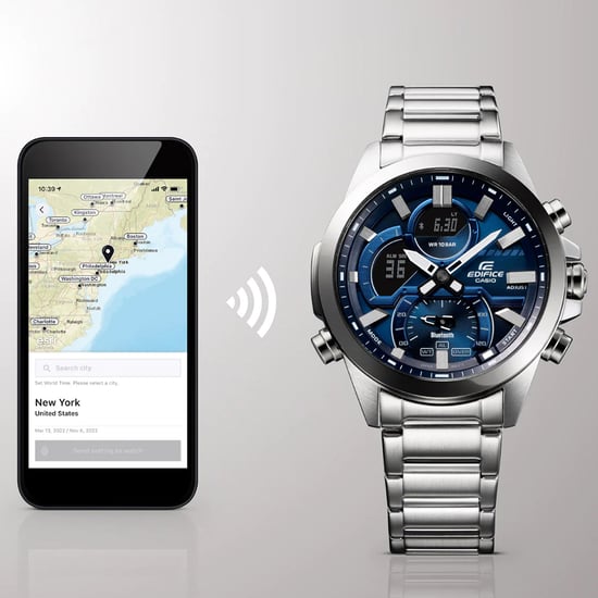 Casio Edifice Men's Silver Watch ECB-30D-2AEF - Image 3