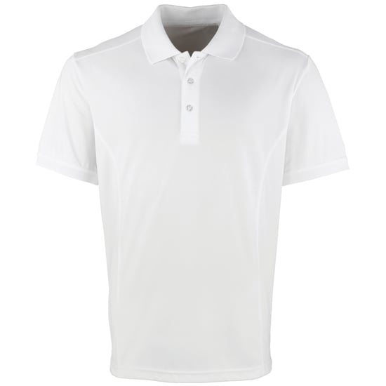 Premier Mens Coolchecker Pique Short Sleeve Polo T-Shirt (White) - Image 1