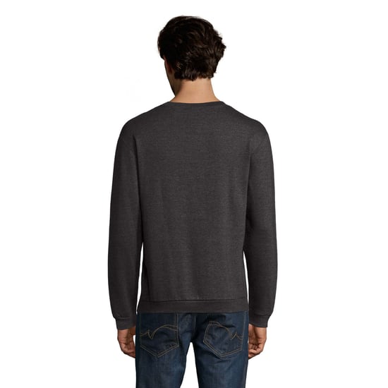 SOLS Mens Spider Round Neck Sweatshirt (Charcoal Melange) - Image 2