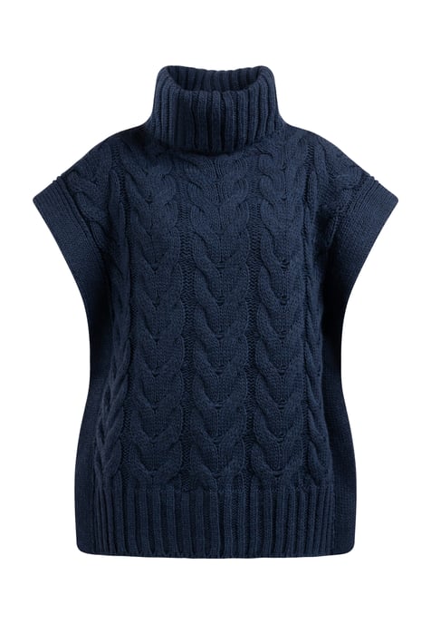 Dreimaster Knitted vest women marine - Image 1