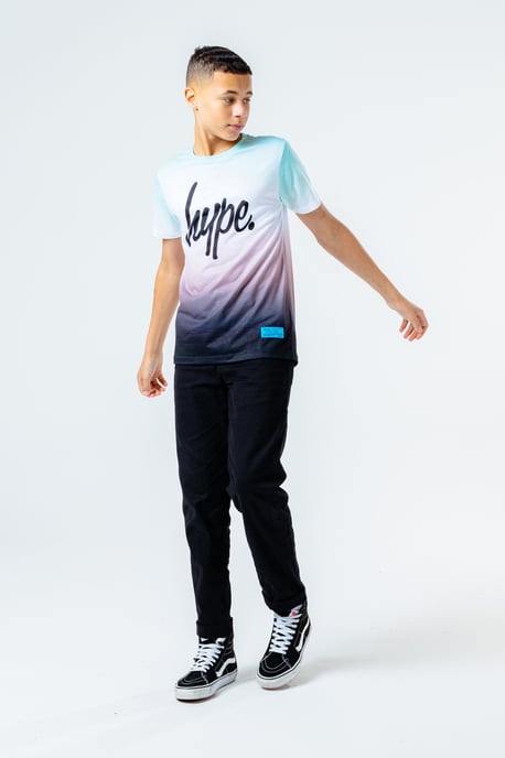 Hype Turquoise Black Fade Kids T-Shirt