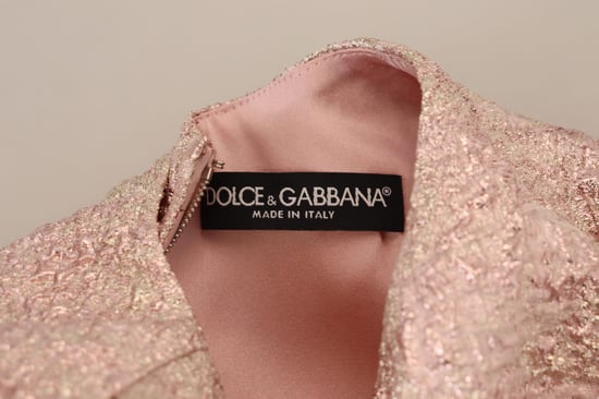 Vestido midi de mujer de manga 3/4 en jacquard rosa de Dolce & Gabbana - Image 6