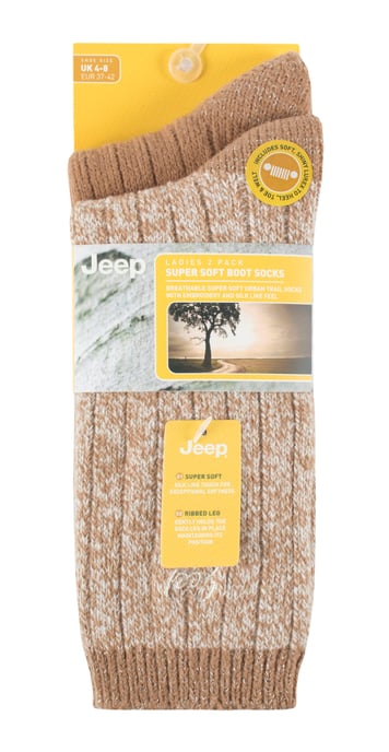 Jeep - 2 Pack Ladies Supersoft Hiking Boot Socks - Image 2