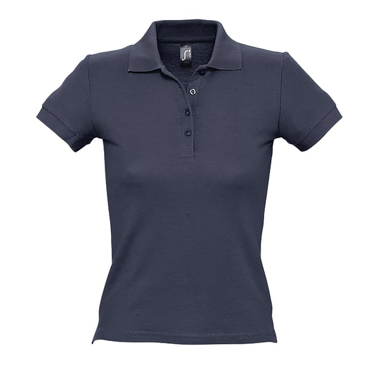 SOLS Womens/Ladies People Pique Short Sleeve Cotton Polo Shirt (Navy)