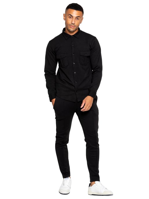 Enzo | Conjunto de chándal con sobrecamisa para hombre - Negro - Image 2
