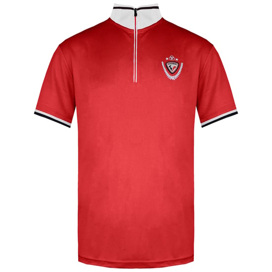 Rossignol Short Sleeve 3/4 Zip Up Red Mens Virage Polo Shirt RLEMY04 305