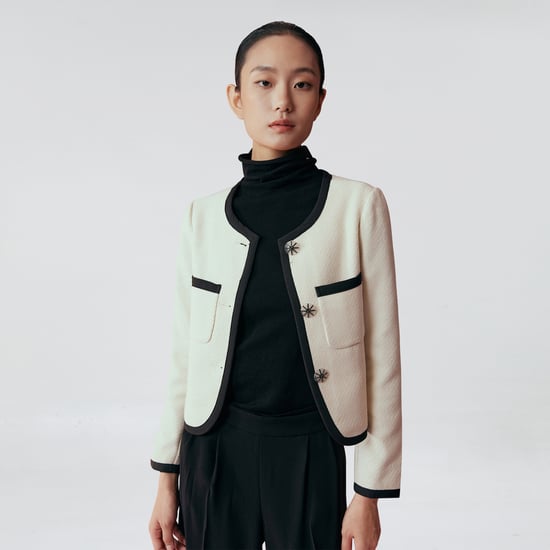 Crop contrasting bias jacket - Image 1