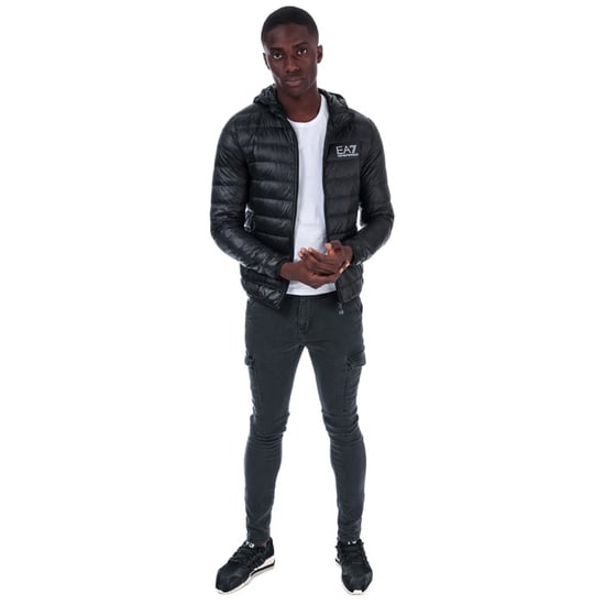 Men's Emporio Armani EA7 down jacket in black - Image 3