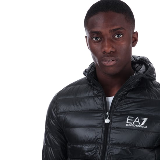 Men's Emporio Armani EA7 down jacket in black - Image 6