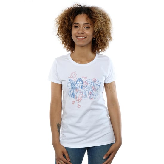 Disney Womens/Ladies Princess Sketch Cotton T-Shirt (White)