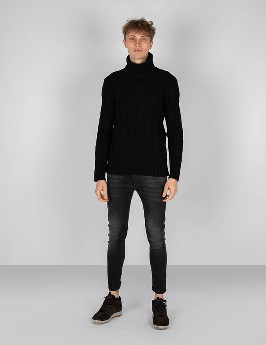 Xagon Man Suéter Turtleneck del hombre negro - Image 2