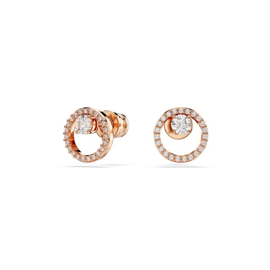 Swarovski 'Dextera' Women's Gold Plated Metal Stud Earrings - Rose 5692263 - Image 2