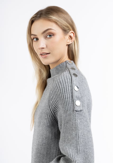 Dreimaster Knitted pullover women Grey melange - Image 5