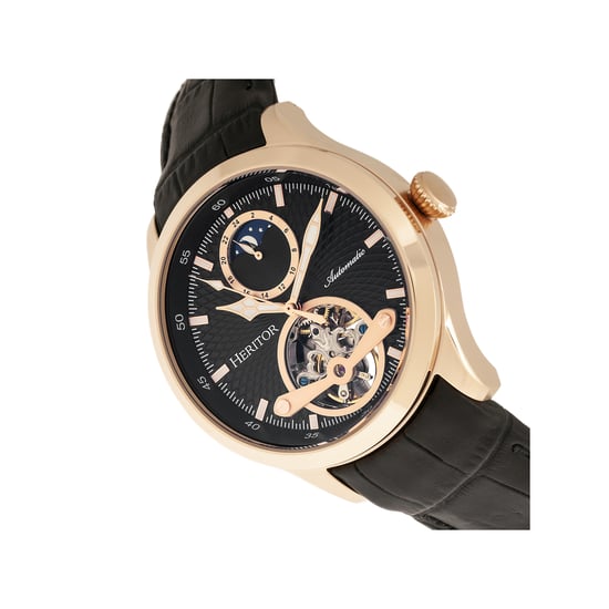 Reloj Automático Heritor Gregory Semi-Esqueleto con Correa de Cuero - Image 3