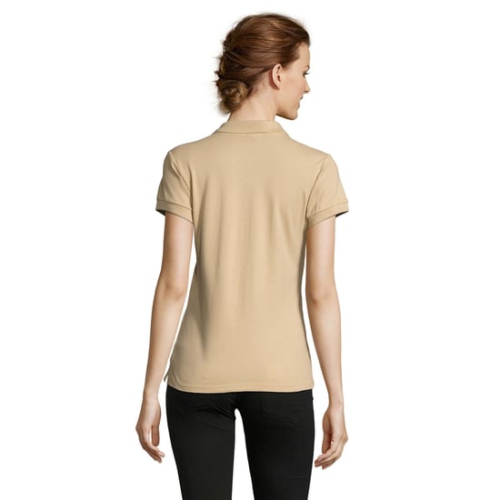 SOLS Womens/Ladies People Pique Short Sleeve Cotton Polo Shirt (Sand) - Image 5