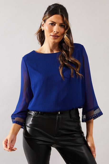 Lace Cuff Overlay Top
