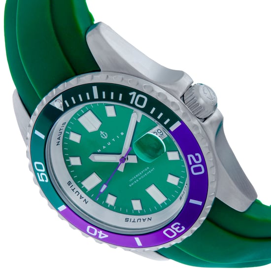 Nautis Interceptor Box Set with Interchangable Bands and Date Display - Green
