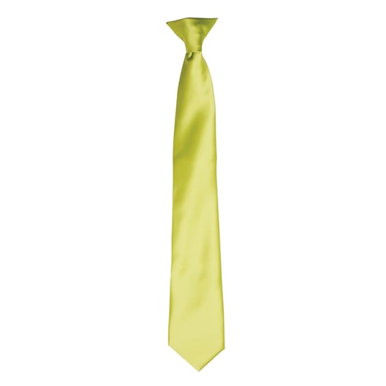Premier Colours Mens Satin Clip Tie (Lime) - Image 1