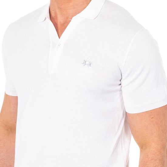Short-sleeved polo shirt with classic cut and lapel collar HMSA01 for men
