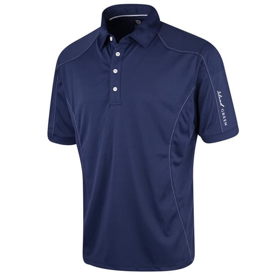 Island Green Mens Topstitched Golf Polo Shirt (Ink) - Image 1