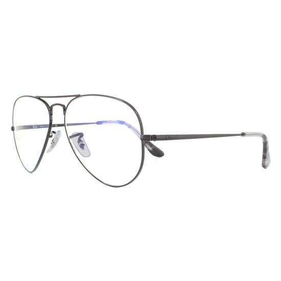 Ray-Ban Aviator Unisex Black Clear Blue Light Filter Sunglasses