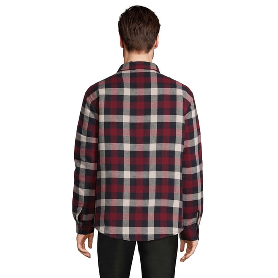 SOLS Unisex Adult Noah Checked Overshirt (Medium Burgundy) - Image 2