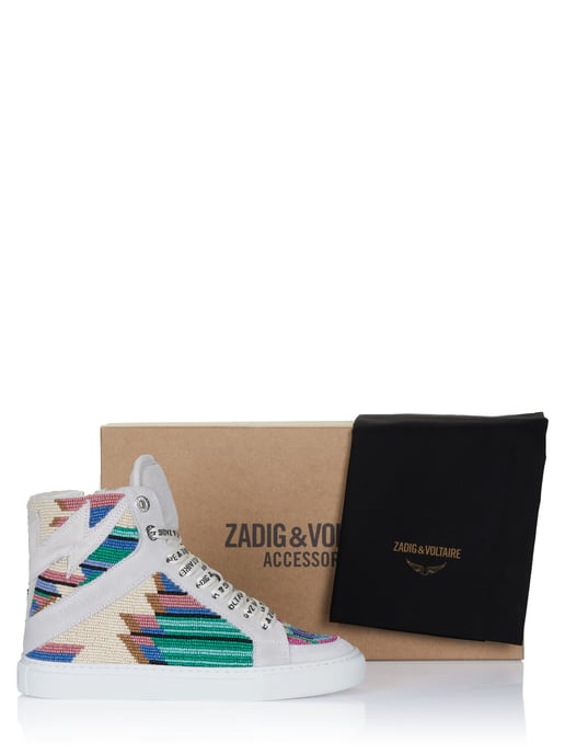 Zadig Voltaire Zapatos High Flash Folk Beads blanco - Image 4