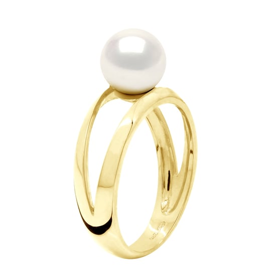 Ring - Yellow Gold 375 - Real Cultured Freshwater Pearl Round 8-9 mm - Image 1