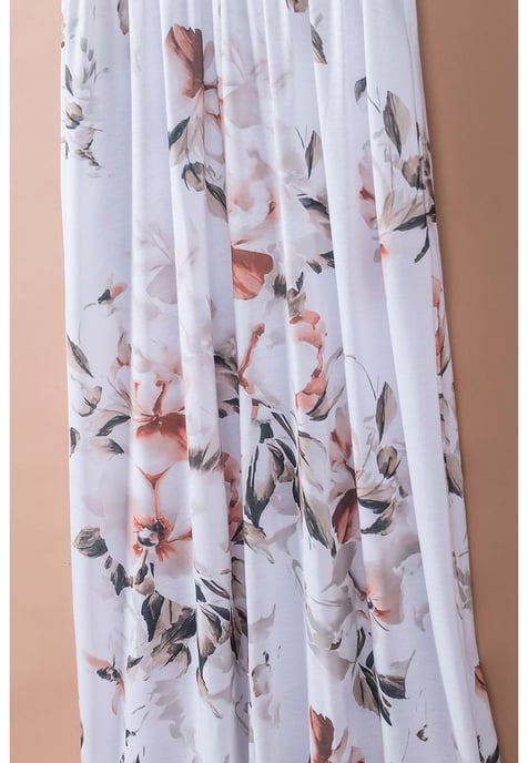 Vestido Maxi Sin Mangas de Print Floral para Mujeres con Bolsillo en Blanco - Image 6