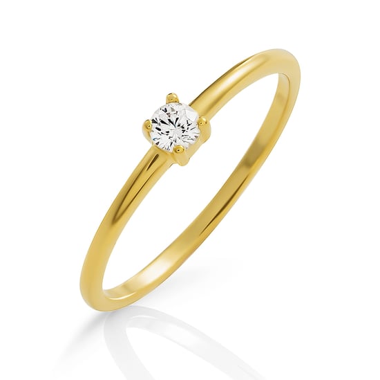 Orphelia 'Solitaire' Women's 925 Sterling Silver Ring - Gold ZR-7527/G - Image 1