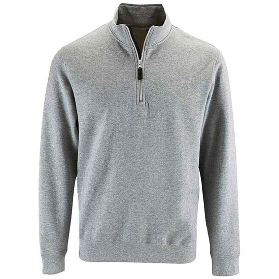 SOLS Mens Stan Zip Standing Collar Jumper (Grey Melange) - Image 1