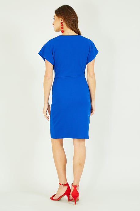 Mela Blue Wrap Front Dress