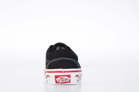 Boy's Vans Childrens Doheny Flame Check Trainers in Black-White