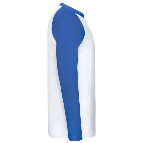 Fruit of the Loom Mens Baseball Long-Sleeved T-Shirt (White/Royal Blue) - Image 3